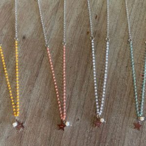 Gargantilla Bolitas y Estrella Acero