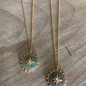 Gargantilla de Acero y Piedra