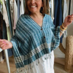 Poncho Bangkok tonos azules