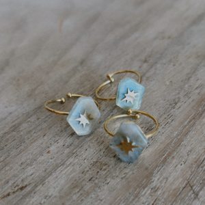 Anillo Hexágono Piedra Acro